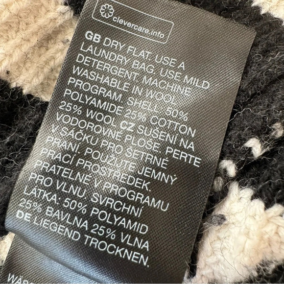 & Other Stories XS Oversized Striped Black White Quarter Zip Sweater - Picture 5 of 8